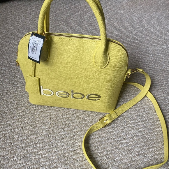 NWT YELLOW BEBE WOMEN'S FABIOLA CROSSBODY BAG PURSE DOME YELLOW - Picture 3 of 7